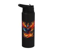 Fire Phoenix Bird Rejuvenation Mythical Bird Phoenix Rising Stainless Steel Insulated Water Bottle