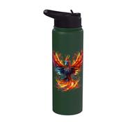 Fire Phoenix Bird Rejuvenation Mythical Bird Phoenix Rising Stainless Steel Insulated Water Bottle