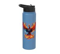 Fire Phoenix Bird Rejuvenation Mythical Bird Phoenix Rising Stainless Steel Insulated Water Bottle