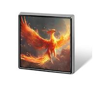 Fire Phoenix Brooch Pins for Men Women Square Badge Collar Lapel Pins for Dress Jacket Accessories