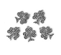 Fire Phoenix Designs Celtic Clover Charms 23mm St Patty's Day Shamrock Celtic Knot Pendants For Jewelry Making And Crafts, Non-Precious Metal, No Gemstone