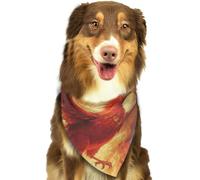 Fire Phoenix Dog Bandanas Adjustable Kerchief Triangle Bibs Scarf Washable Soft Pet Bandanas for Medium Large Puppy Cats Pet Costume Accessories Decoration