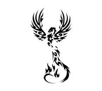 Fire Phoenix Fantasy Bird Myth Wall Stickers Paster Paper 72x126.3cm Personalized Customization Extra Large Black