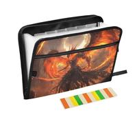 Fire Phoenix Hanging Expandable File 13 Pockets A4 Letter Size with Zipper Closure for Business Expandable Folder with Dividers expando
