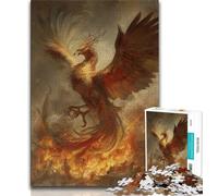 Fire Phoenix Jigsaw Puzzles for Teenagers,Help The Brain Exercise Addictive Toys to Cultivate Patience A Work of Art 50x75cm