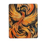 Fire Phoenix Mouse Pad Black Durable Soft Waterproof Non-Slip Rubber Leather with Stitched Edge Gaming Mouse Pads for Desk Office Laptop11.8 x9.8
