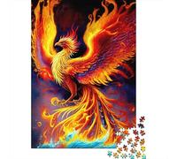 Fire Phoenix Mythic 1000 Pc Eco-Friendly Paper Puzzle Adult Hobbyists Portable Mind Decompression Hours Fun 38x26cm/1000pcs