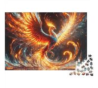 Fire Phoenix Mythic 1000 Piece Jigsaw Puzzles for AdultsFiery Phoenix Fun, Challenging & Brainteasing Adults Jigsaw Puzzle Uncover The Puzzle Educational Game Fun Activity F
