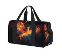 Fire Phoenix Pattern Sports Duffel Bag Weekend Overnight Bag Tote Holdall Casual Travel Gym Duffel Bags for Kids Girls Boys Women Men