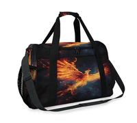 Fire Phoenix Pattern Travel Duffel Bag for Girls Boys Women Men Weekend Overnight Bag Shoulder Tote Luggage Handbag for Travel Sports Gym