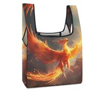 Fire Phoenix Shopping Bag Reusable Grocery Tote Bag Foldable Handbag for Travel Picnic