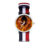 Fire Phoenix Sport Watch for Men Women Nylon Strap Wrist Watch Analog Quartz Watch
