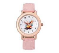 Fire Phoenixes Volcanoes Eruption Wrist Watches for Women Men Quartz Stainless Steel Watch Easy to Read