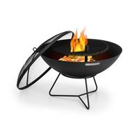 Fire Pit Ø 60 cm Patio Heater Garden Burner Outdoor 40cm Grill Cover Steel Black