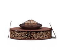Fire Pit 3-in-1 Fire Bowl BBQ & Table Garden Patio Outdoor Heating Wood Burning