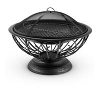 Fire Pit BBQ Grill Heating Outdoor Garden Brazier Patio Wood Barbecue Steel 75cm
