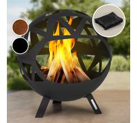 Fire Pit BBQ Patio Heater Fire Bowl Garden Outdoor Camping Log Coal Patio Black