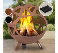 Fire Pit BBQ Patio Heater Fire Bowl Garden Outdoor Camping Log Coal Patio Rust