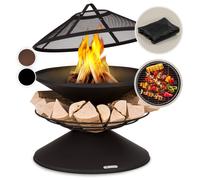 Fire Pit BBQ Patio Heater Fire Bowl Garden Outdoor Round Grill Log Burner Black
