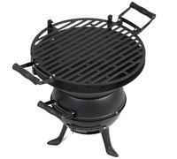 Cast Iron Grill Master with Adjustable Grill Height and Cast Iron Cooking Grid