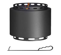 Fire Pit Black Metal 48.5cm Smokeless Wood Burning Sphere Outdoor 65cm Poker 4cm