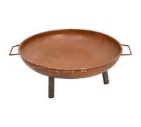 Fire Pit Black Steel Powder Coated 67.5x58x22.5cm Outdoor Bowl With Handles Size