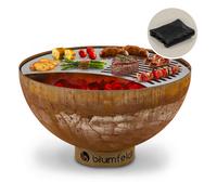 Fire Pit Bowl 2in1 BBQ 60 cm Steel Garden Outdoor Fire Bowl Grill Patio Firepit