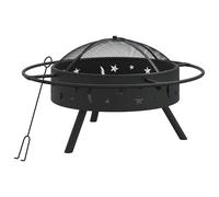 Fire Pit Bowl Outdoor Fireplace Patio Heater with Poker XXL Steel vidaXL