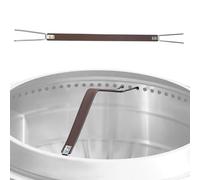 Fire Pit Carrying Handle - Heavy Duty Leather Strap | Portable Handle with Stainless Steel Hooks for Grill Camping Outdoor Indoor Table Hiking