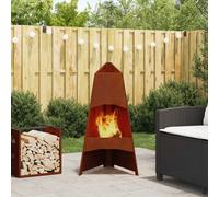 vidaXL Fire Pit Brown 50 x 50 x 95 cm Weathering Steel