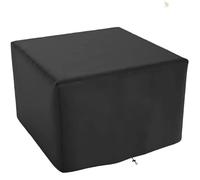 Fire Pit Cover, Firepit Cover Square Fire Pit Cover Brazier For Propane 210D Waterproof Dust(Black,112x112x56cm)