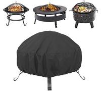 Fire Pit Cover Round for Fire Pit 22- 34 Inch,Waterproof Outdoor FirePit Cover,Full Coverage Patio Round Fire Pit Covers Heavy Duty 420D Oxford Fabric Outdoor Fireplace