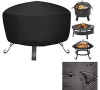 Dynamicoz Fire Pit Cover,Waterproof And Weatherproof Heavy Duty Round Fire Pit/Table Cover Anti-UV Heavy Duty Gas Firepit Furniture Table Covers