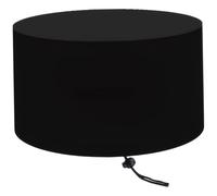 Fire Pit Cover Waterproof Heavy Duty with Drawstring for Outdoor Grill Owners and Backyard Patio Users Made of 420D Cloth Secure Fit (Black, 102x51 cm)