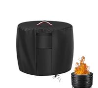 Fire Pit Cover, Waterproof Round Fireplace Cover With Handle, Anti-UV Heavy Duty Outdoor Firepit Covers, Patio Fire Table Covers, Weather Resistant Fireplace Protector With Drawstring