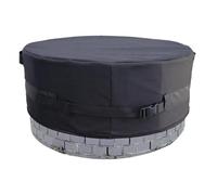 Fire Pit Cover - Waterproof Windproof 600D Oxford Cloth Outdoor Protection | Round Fireplace Protector Snug Fit Patio Backyard Garden Weather Shield Winter Summer Rain Home Vacation Use