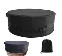 Fire Pit Cover with Handle, Heavy Duty, Adjustable, Waterproof, Dustproof, Round Cover for Fire Bowl on the Patio - For Garden, Yard, Patio, Lawn, Meadow and