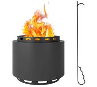 Fire Pit Dark Grey Metal 48.5cm Smokeless Wood Burning Spherical Fire Bowl Heavy