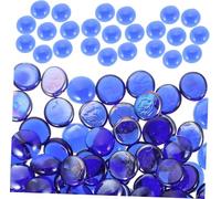 Fire Pit Glass Beads 1kg Bag, 16-19mm Dark Blue Fire-resistant Gravel for Aquarium Decor & Fireplace Landscaping
