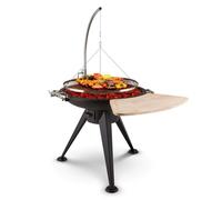 Fire Pit Grill BBQ Outdoor Brazier Round Garden Patio Cable High Feet Steel 80cm
