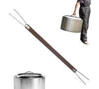 Fire Pit Handle Replacement - Fire Pit Strap - Ergonomic Handle with Stainless Steel Hooks for Outdoor Indoor Hiking Grill Cookware Table