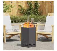 Fire Pit Hexagonal Modern Black Steel 38x38x51cm Smokeless Portable Outdoor Cozy