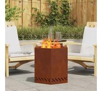 Fire Pit Hexagonal Weathering Steel Brown 48x48x51cm Smokeless Outdoor Portable