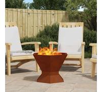 Fire Pit Hexagonal Weathering Steel Brown 50x50x40cm Outdoor Patio for Bonfires