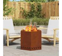 Fire Pit Hexagonal Weathering Steel Brown 58x58x51cm Smokeless Garden Patio Warm