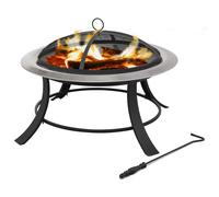 Tepro 1035 Firepit Log Burning Silver City for Garden and Patio Silver Black