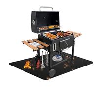 Fire Pit Mat Fireproof Mat Grill Mat 1x1.3M Waterproof Reusable Ember Protection Mat 3 Layer Heavy Duty Heatproof BBQ Mat for Outdoor Grilling Camping Garden Decks Grass Floors Defender