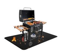 Fire Pit Mat Fireproof Mat Grill Mat 1x1.5M Waterproof Reusable Ember Protection Mat 3 Layer Heavy Duty Heatproof BBQ Mat for Outdoor Grilling Camping Garden Decks Grass Floors Defender