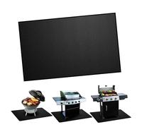 Fire Pit Mat, Heavy Duty Fireproof & Heat Resistant BBQ Grill Mat, Double-Sided Waterproof & Oil-Proof Deck Protector Mats for gas grill reusable for Patio, Lawn, Grass, Camping (40cm×60cm)