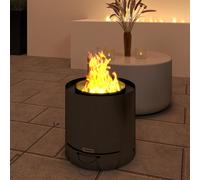 Outsunny Outdoor Round Fire Pit With Ash Tray And Fire Poker, Black Black